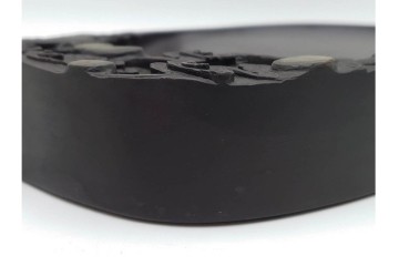 中国　唐物　雲龍文と石眼が見事な瑞渓硯　唐木箱付き　(R-089219)