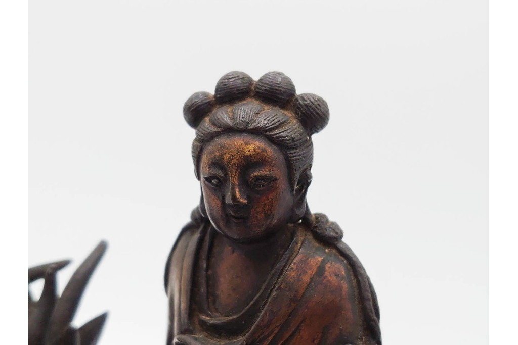 中国・唐物　古玩　古銅　麒麟に乗る人物香炉　(R-089227)