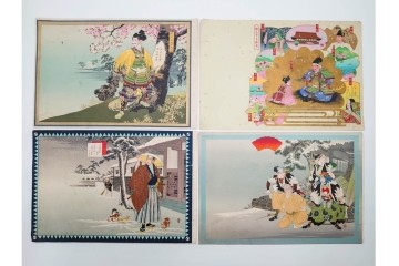 戦前　見本　石版画　美人画など色鮮やかな引札26枚セット　(R-089232)