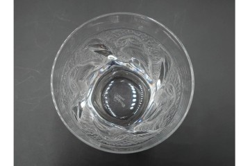 フランス　LALIQUE(ラリック)　ユロット　ふくろうモチーフが目を引くタンブラー2客セット　(R-089236)