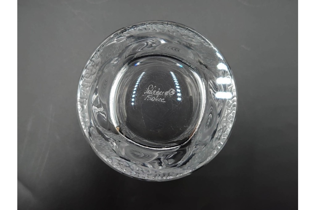 フランス　LALIQUE(ラリック)　ユロット　ふくろうモチーフが目を引くタンブラー2客セット　(R-089236)