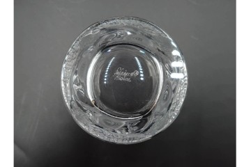 フランス　LALIQUE(ラリック)　ユロット　ふくろうモチーフが目を引くタンブラー2客セット　(R-089236)