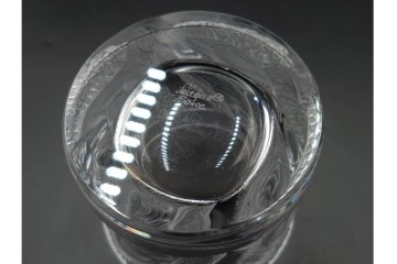 フランス　LALIQUE(ラリック)　ユロット　ふくろうモチーフが目を引くタンブラー2客セット　(R-089236)