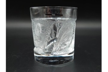 フランス　LALIQUE(ラリック)　ユロット　ふくろうモチーフが目を引くタンブラー2客セット　(R-089236)