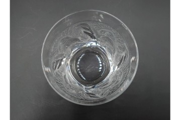 フランス　LALIQUE(ラリック)　ユロット　ふくろうモチーフが目を引くタンブラー2客セット　(R-089236)