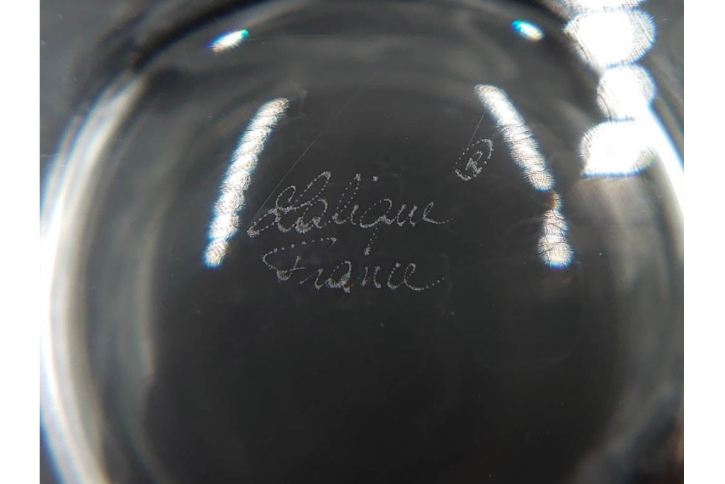 フランス　LALIQUE(ラリック)　ユロット　ふくろうモチーフが目を引くタンブラー2客セット　(R-089236)