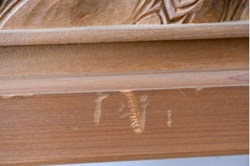 ヴィンテージ建具　昭和後期　井波彫刻　成彬作　縁起の良い松竹梅図の欄間2枚セット　(R-089245)