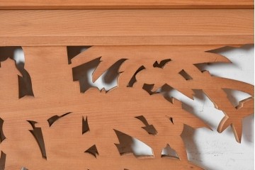 ヴィンテージ建具　昭和後期　竹の透かし彫りが涼やかな欄間2枚セット　(R-089247)