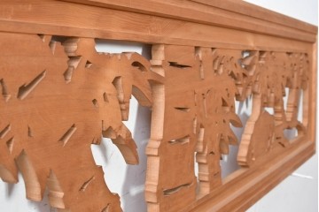 ヴィンテージ建具　昭和後期　竹の透かし彫りが涼やかな欄間2枚セット　(R-089247)