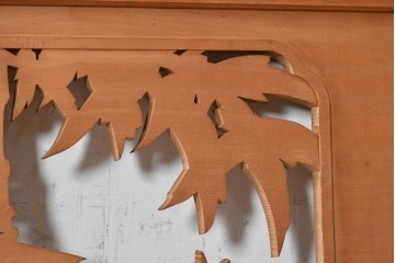 ヴィンテージ建具　昭和後期　竹の透かし彫りが涼やかな欄間2枚セット　(R-089247)