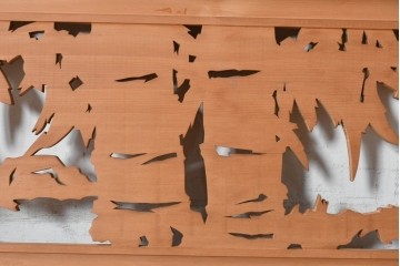 ヴィンテージ建具　昭和後期　竹の透かし彫りが涼やかな欄間2枚セット　(R-089247)