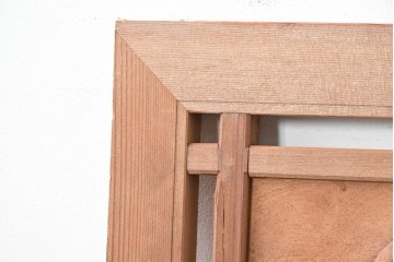 ヴィンテージ建具　昭和後期　井波彫刻　幅約2.1m　和の趣を深める松竹梅図の彫刻欄間2枚セット　(R-089252)