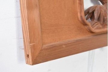ヴィンテージ建具　昭和中期から昭和後期　井波彫刻　寿光作　幅約2.1m　松竹梅図を表した欄間2枚セット　(R-089253)