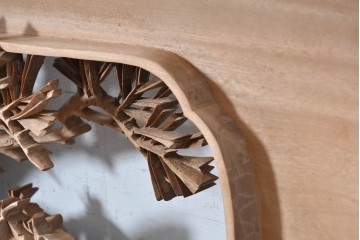 ヴィンテージ建具　昭和中期から昭和後期　井波彫刻　清雲作　松竹梅図の細やかな彫刻を楽しめる欄間2枚セット　(R-089255)