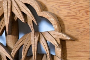 ヴィンテージ建具　昭和後期　屋久杉?　和の空間を彩る透かし彫り欄間1枚　(R-089257)