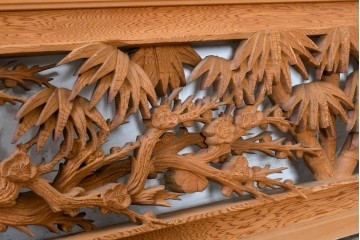 ヴィンテージ建具　昭和後期　屋久杉?　和の空間を彩る透かし彫り欄間1枚　(R-089257)