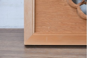 ヴィンテージ建具　昭和後期　屋久杉?　力強い松としなやかな竹を表した彫刻欄間1枚　(R-089258)