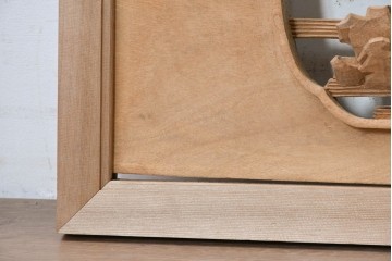 ヴィンテージ建具　昭和中期　北陸産　近江八景図　風景を繊細に彫り上げた欄間1枚　(R-089259)