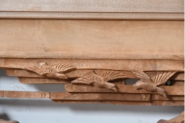 ヴィンテージ建具　昭和中期　北陸産　近江八景図　風景を繊細に彫り上げた欄間1枚　(R-089259)