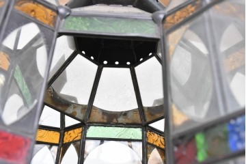 ヴィンテージ　モロッコ　エキゾチックな雰囲気のキャンドルランタン　※ディスプレイ用　(R-089272)