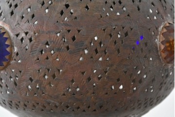 《引っ掛けシーリング式ペンダントライト加工費込み》　ヴィンテージ照明　モロッコ　真鍮　異国情緒あふれる吊り下げ照明　(R-089276)