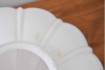 《引っ掛けシーリング式ペンダントライト加工費込み》　和製アンティーク　ふっくらと丸みのあるぼんぼり型フォルムが可愛らしいランプシェード　(R-089290)