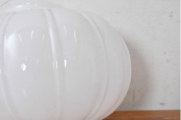 《引っ掛けシーリング式ペンダントライト加工費込み》　和製アンティーク　ふっくらと丸みのあるぼんぼり型フォルムが可愛らしいランプシェード　(R-089290)