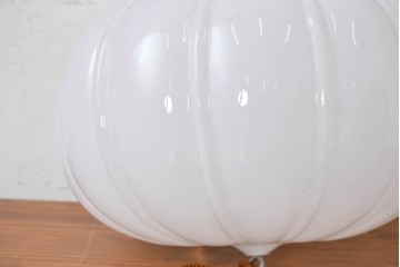 《引っ掛けシーリング式ペンダントライト加工費込み》　和製アンティーク　ふっくらと丸みのあるぼんぼり型フォルムが可愛らしいランプシェード　(R-089290)