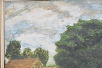 イギリスヴィンテージ　1960年から1970年頃　H. ADAMS作　のどかな風景が描かれた絵画　(R-089300)