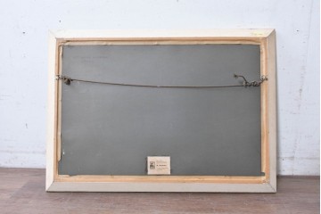 イギリスヴィンテージ　1960年から1970年頃　H. ADAMS作　のどかな風景が描かれた絵画　(R-089300)