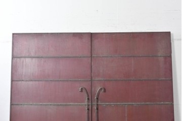 ヴィンテージ建具　銅板　大振りで存在感のある両開き門扉2枚(1対)セット　(R-089303)