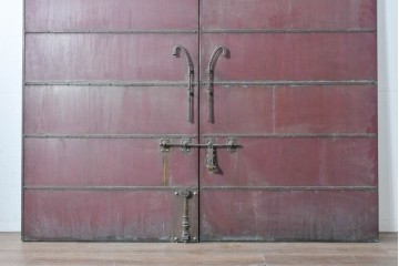 ヴィンテージ建具　銅板　大振りで存在感のある両開き門扉2枚(1対)セット　(R-089303)