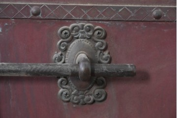 ヴィンテージ建具　銅板　大振りで存在感のある両開き門扉2枚(1対)セット　(R-089303)