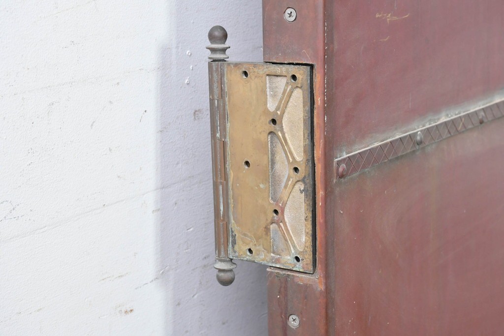 ヴィンテージ建具　銅板　大振りで存在感のある両開き門扉2枚(1対)セット　(R-089303)