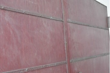 ヴィンテージ建具　銅板　大振りで存在感のある両開き門扉2枚(1対)セット　(R-089303)