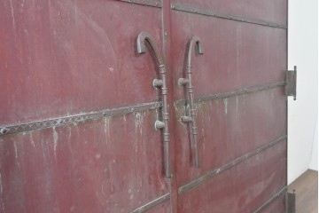 ヴィンテージ建具　銅板　大振りで存在感のある両開き門扉2枚(1対)セット　(R-089303)