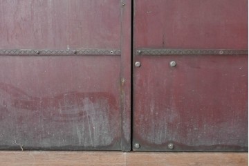ヴィンテージ建具　銅板　大振りで存在感のある両開き門扉2枚(1対)セット　(R-089303)