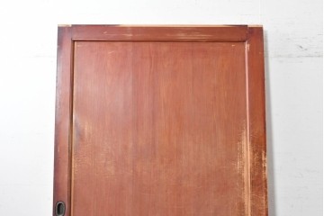 アンティーク建具　明治から大正期　新潟産　檜(ヒノキ)材　重厚な飾り金具を備えた蔵戸1枚　(R-089304)