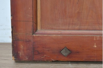 アンティーク建具　明治から大正期　新潟産　檜(ヒノキ)材　重厚な飾り金具を備えた蔵戸1枚　(R-089304)