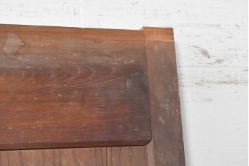 アンティーク建具　明治から大正期　重厚!!　上手物!!　新潟産　総欅(ケヤキ)材　力強い木目と飾り金具が魅力的な蔵戸1枚　(R-089306)