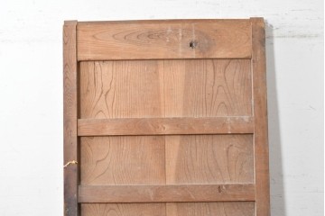 アンティーク建具　明治から大正期　重厚!!　上手物!!　新潟産　総欅(ケヤキ)材　力強い木目と飾り金具が魅力的な蔵戸1枚　(R-089306)
