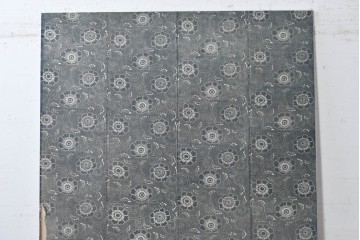 アンティーク建具　明治期　片染めの菊唐草文様をあしらったパネル1枚　(R-089307)