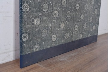 アンティーク建具　明治期　片染めの菊唐草文様をあしらったパネル1枚　(R-089307)