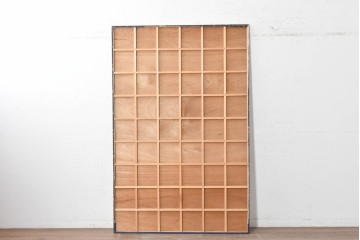 アンティーク建具　明治期　片染めの菊唐草文様をあしらったパネル1枚　(R-089307)