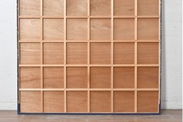 アンティーク建具　明治期　片染めの菊唐草文様をあしらったパネル1枚　(R-089307)