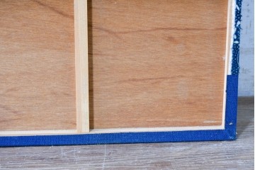 アンティーク建具　明治期　片染めの菊唐草文様をあしらったパネル1枚　(R-089307)