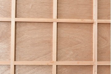 アンティーク建具　明治期　片染めの菊唐草文様をあしらったパネル1枚　(R-089307)