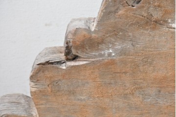 アジアンアンティーク　力強い渦巻き模様の木彫ペディメント　(R-089313)