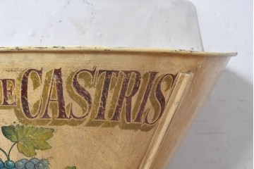 イタリアヴィンテージ　葡萄柄イエローカラーが目を惹く葡萄収穫用バスケット　(R-089336)
