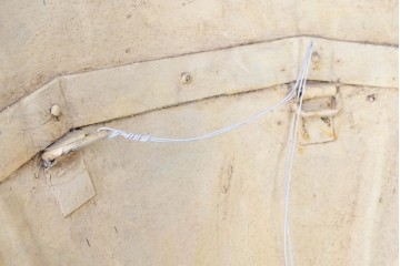 イタリアヴィンテージ　葡萄柄イエローカラーが目を惹く葡萄収穫用バスケット　(R-089336)